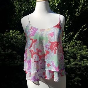 Lush Flowy Layered Sleeveless Swing Top